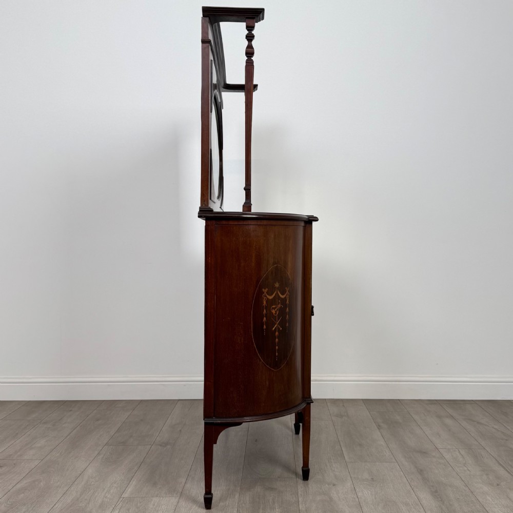 Antique 20th Century Inlaid Mirror Back Sideboard In Mahogany  View IX