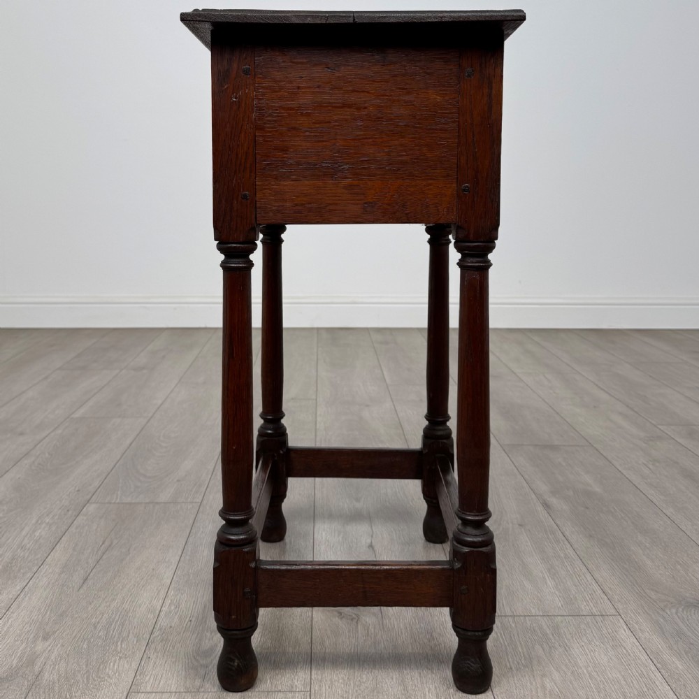 Antique 19th Century Small Oak Side Table Of Good Quality  View III