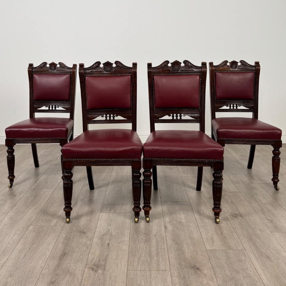 Antique 20th Century Set Of 4 Mahogany Dining Chairs 