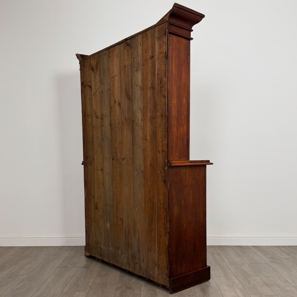 Antique 19th Century Fine Quality Glazed Bookcase In Oak  View VIII