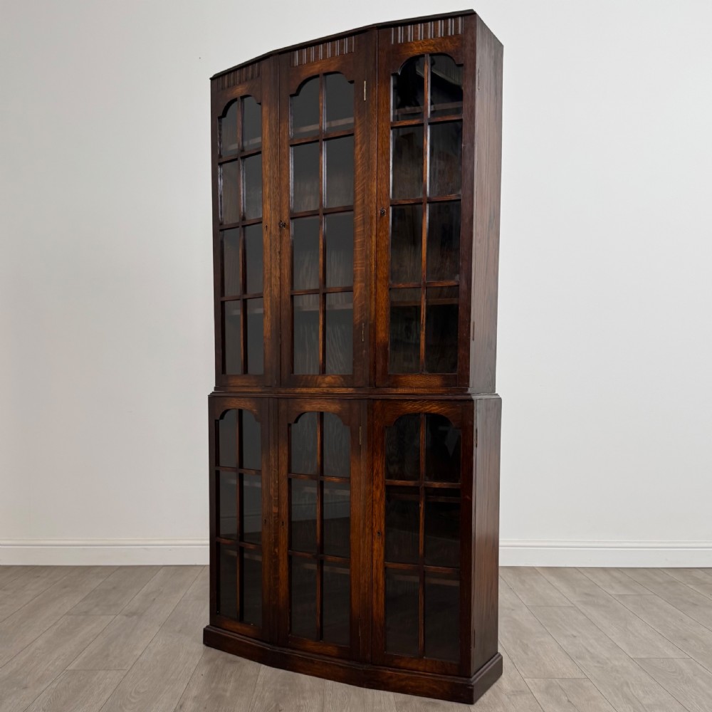 Antique 20th Century Good Quality Glazed Oak Display Cabinet View III