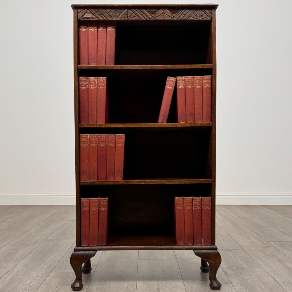 Antique 20th Century Small Open Bookcase In Oak 