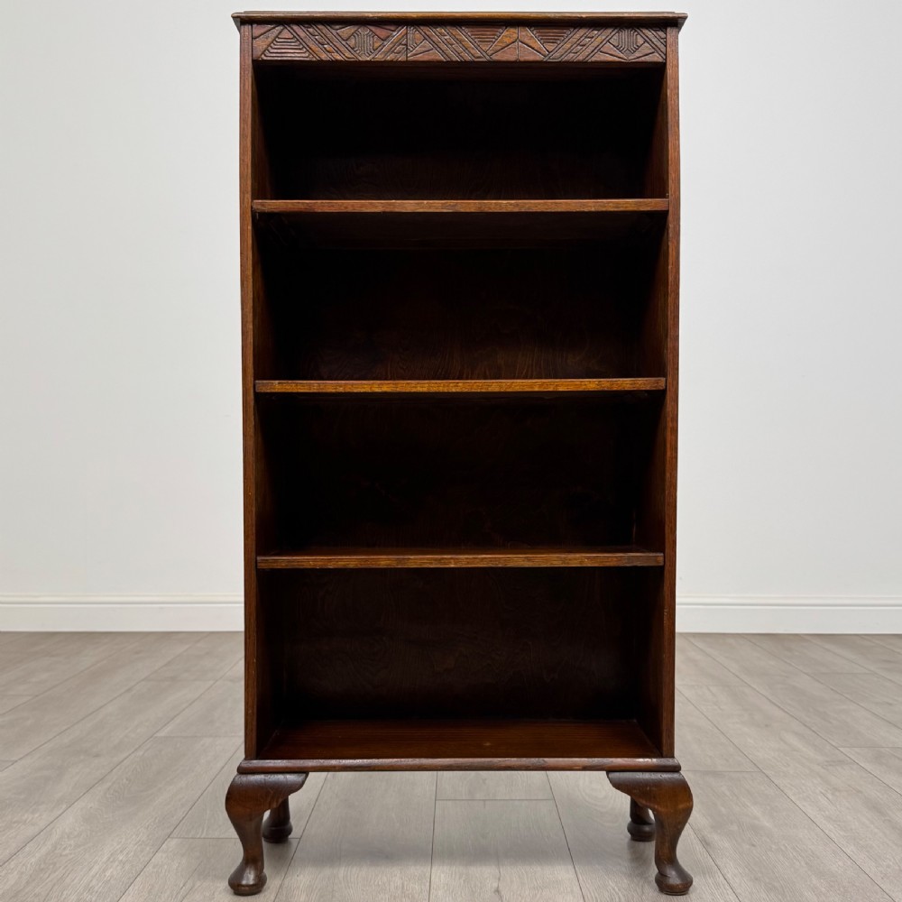 Antique 20th Century Small Open Bookcase In Oak  View II