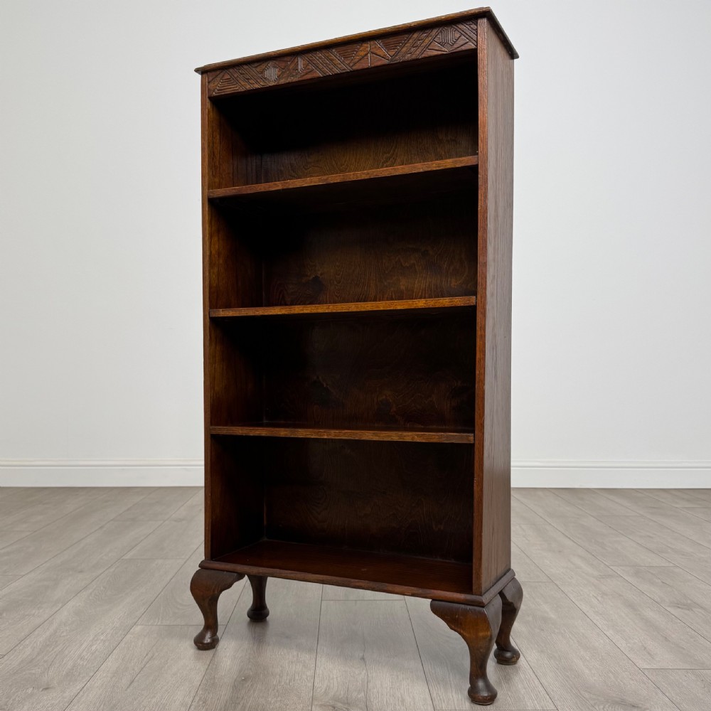 Antique 20th Century Small Open Bookcase In Oak  View III