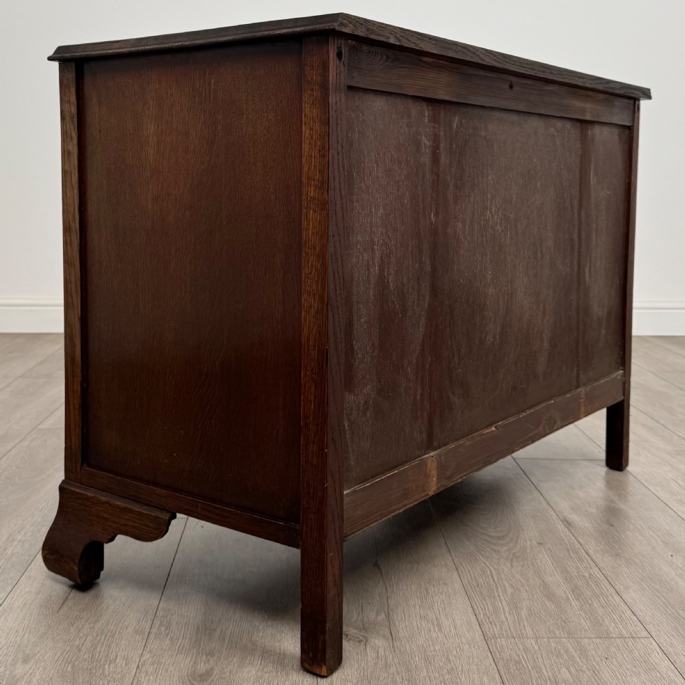 Antique 20th Century Low Chest Of Drawers In Oak View IV