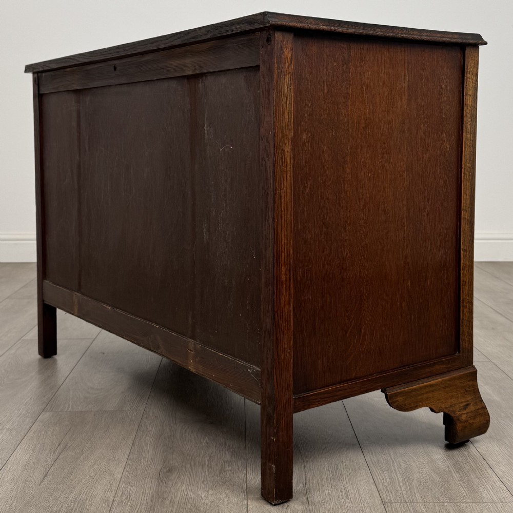 Antique 20th Century Low Chest Of Drawers In Oak View VI