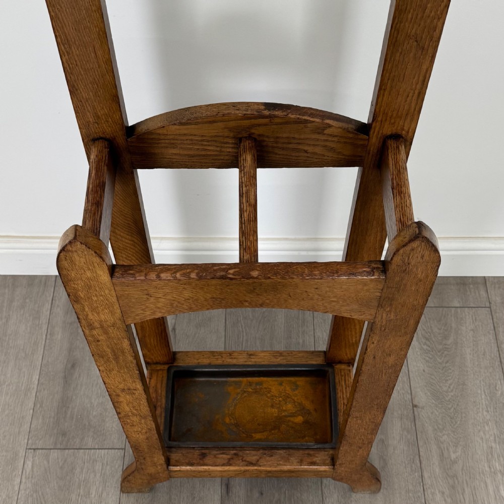 Antique 20th Century Good Quality Small Oak Hall Stand  View IX