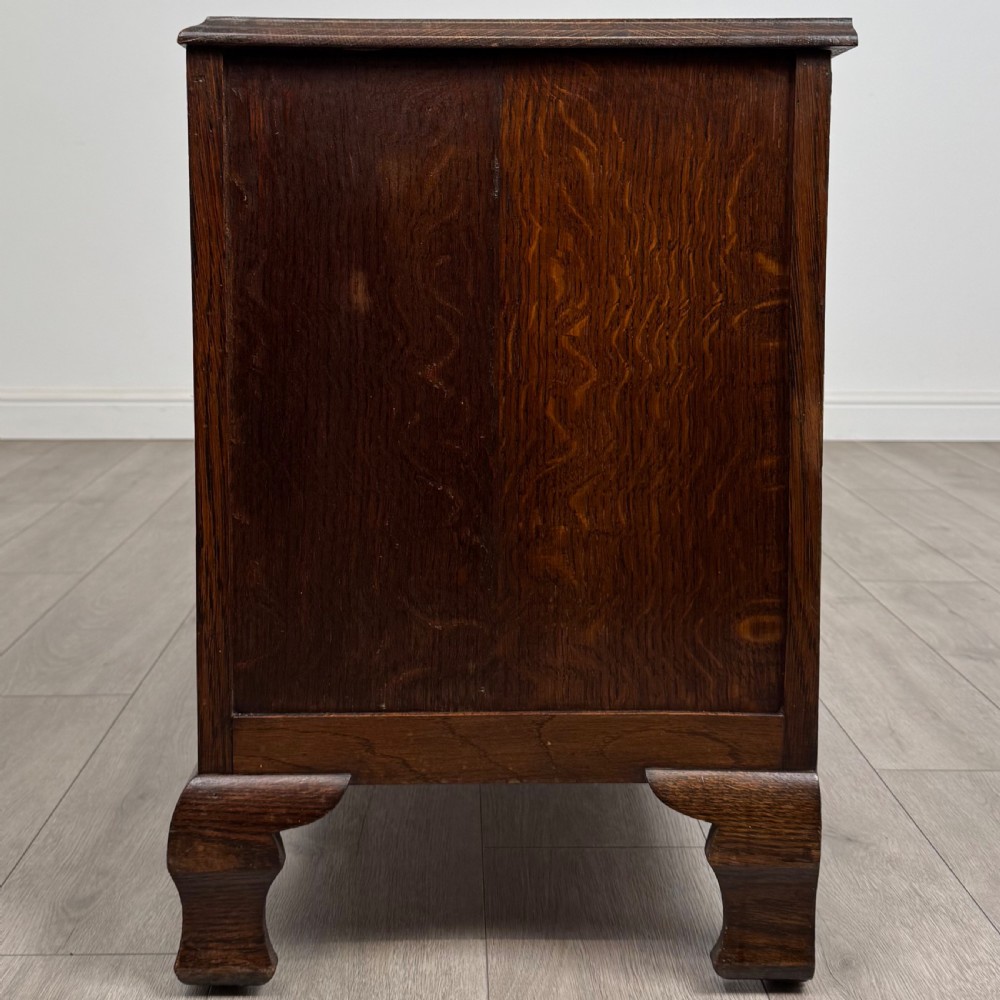  Antique 20th Century Low Chest Of Drawers In Oak View III