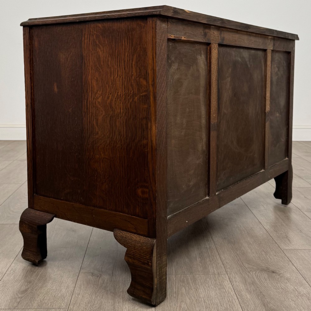  Antique 20th Century Low Chest Of Drawers In Oak View IV