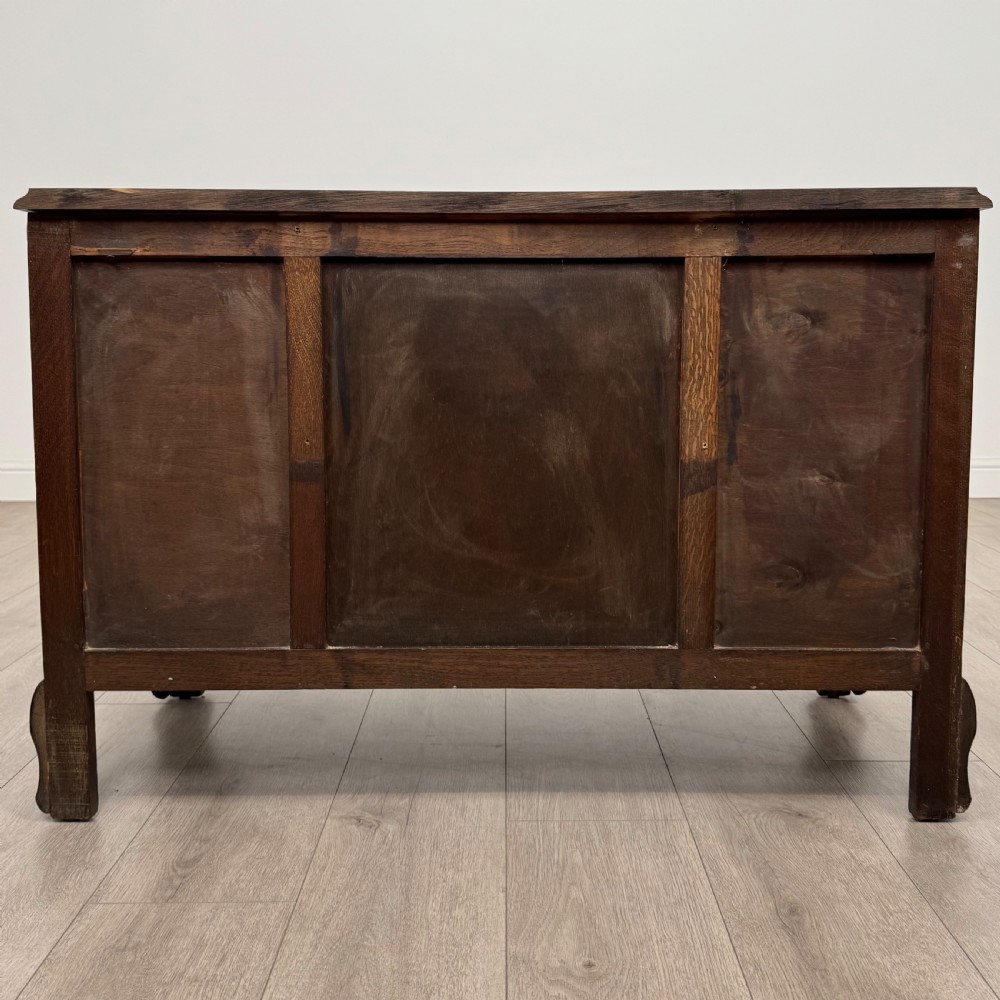  Antique 20th Century Low Chest Of Drawers In Oak View V