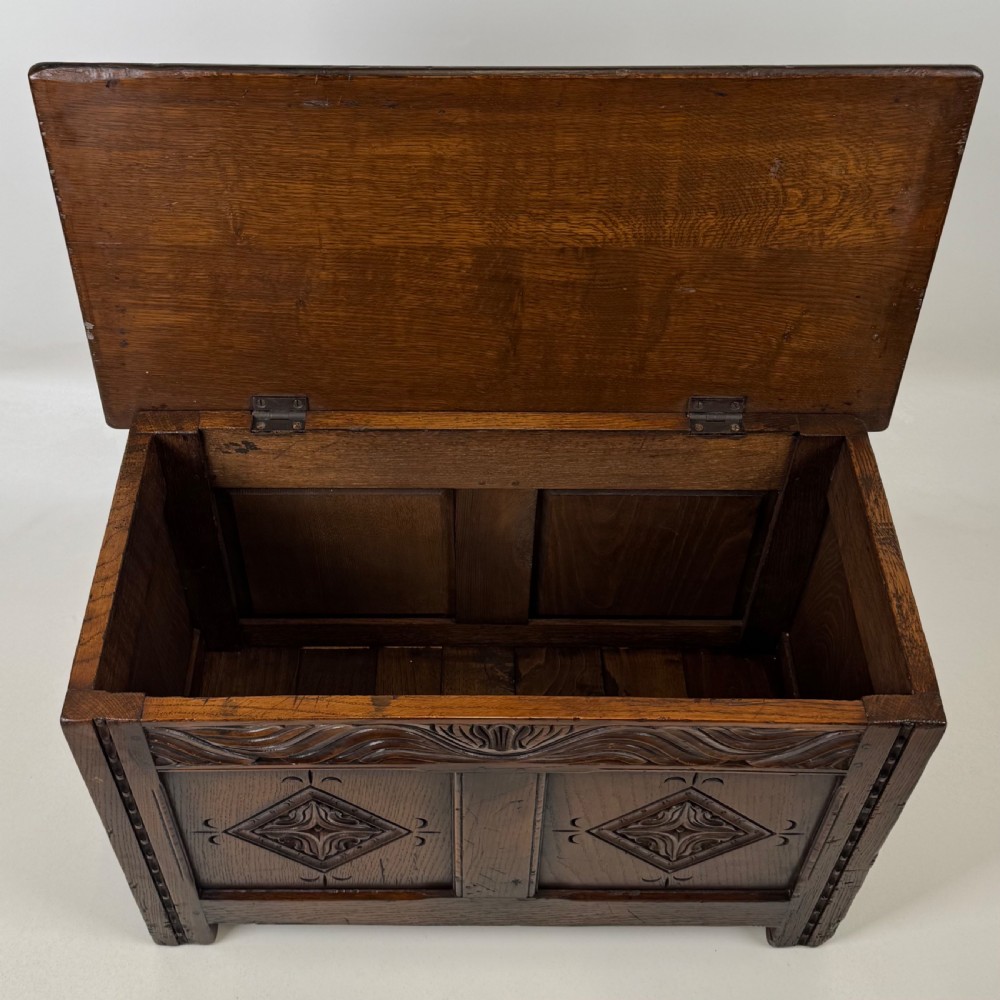  Antique 20th Century Good Quality Oak Blanket Box  View X