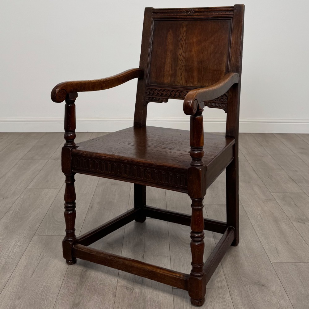 Antique 20th Century Fine Quality Set Of 8 Oak Dining Chairs  View II