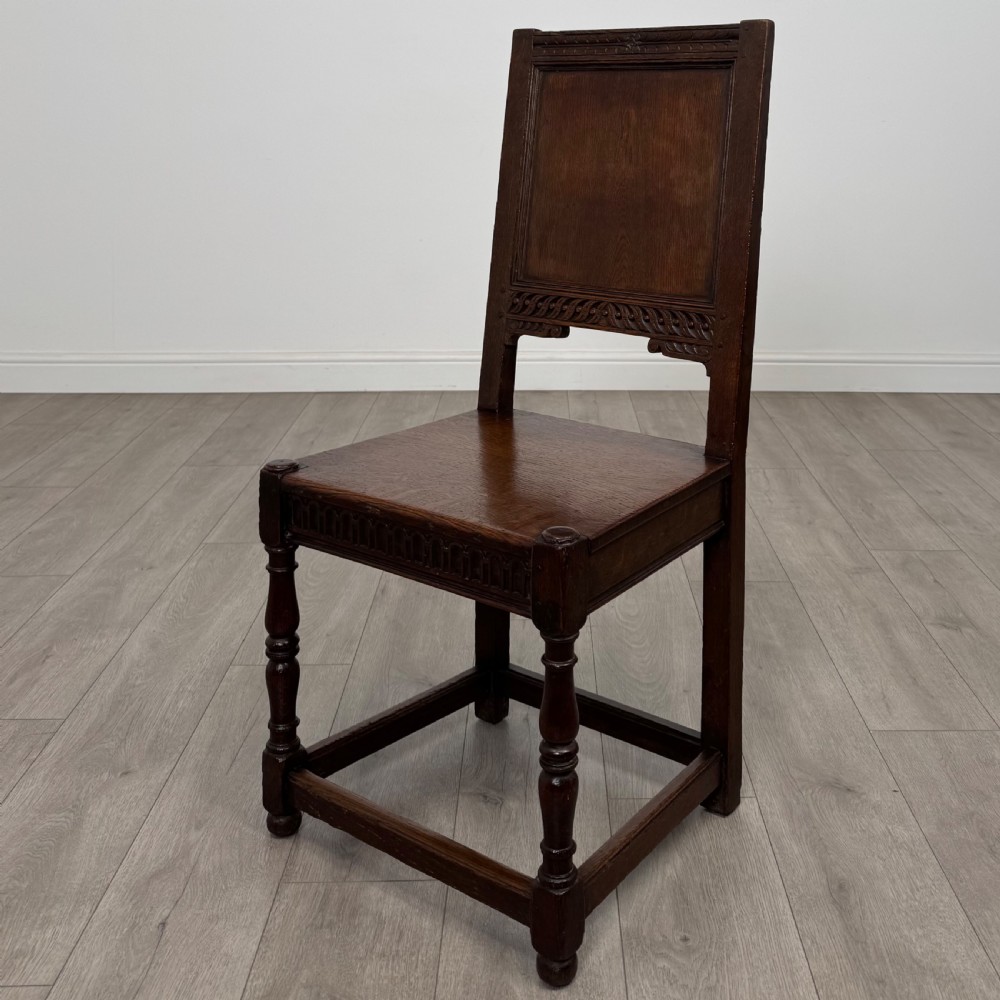 Antique 20th Century Fine Quality Set Of 8 Oak Dining Chairs  View III