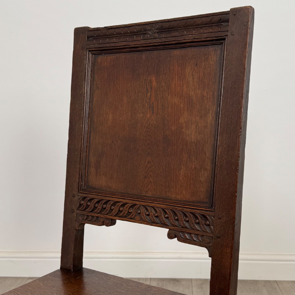 Antique 20th Century Fine Quality Set Of 8 Oak Dining Chairs  View VI