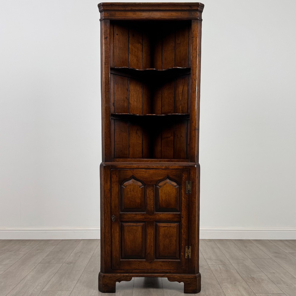 Antique 20th Century Fine Quality Corner Cabinet In Oak 