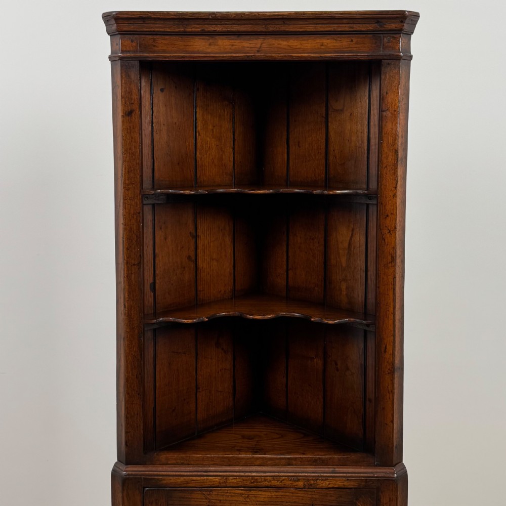 Antique 20th Century Fine Quality Corner Cabinet In Oak  View IV