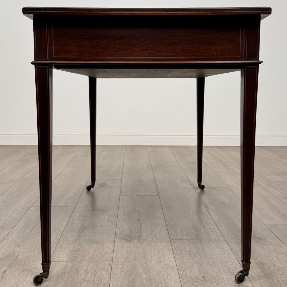  Antique 19th Century Fine Quality Inlaid Writing Table In Mahogany  View III