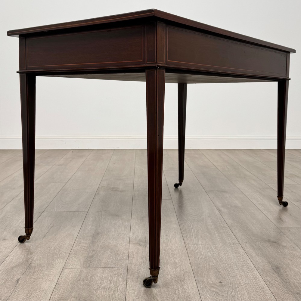  Antique 19th Century Fine Quality Inlaid Writing Table In Mahogany  View IV