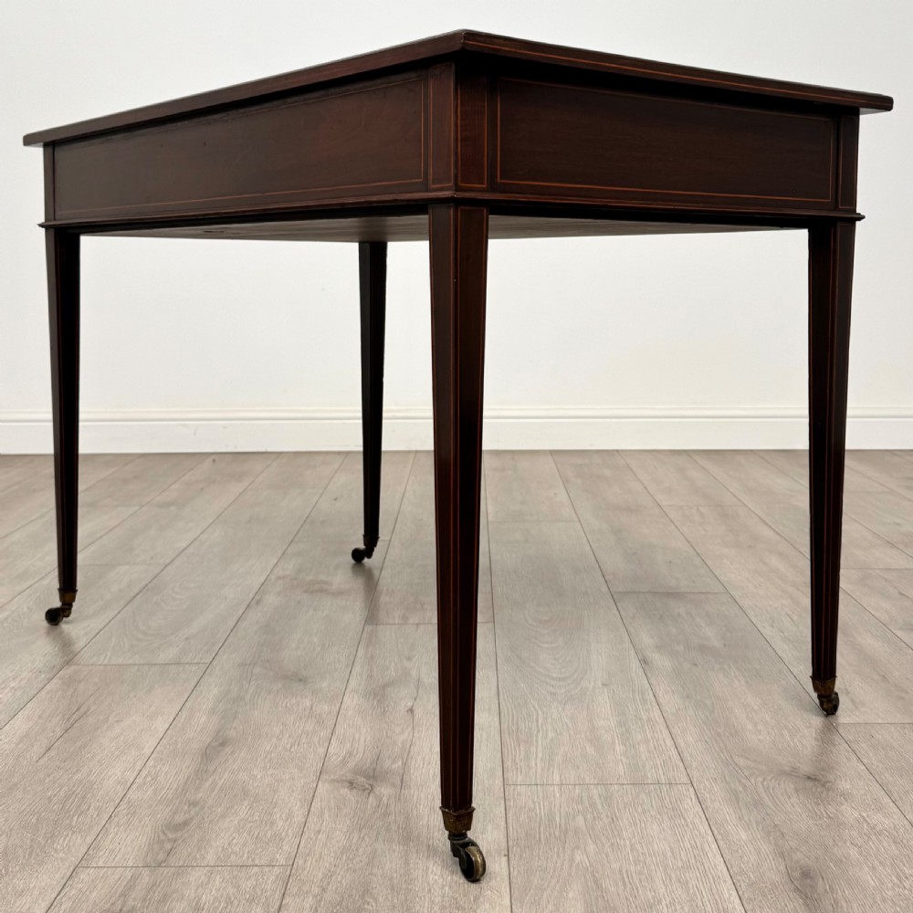  Antique 19th Century Fine Quality Inlaid Writing Table In Mahogany  View VI