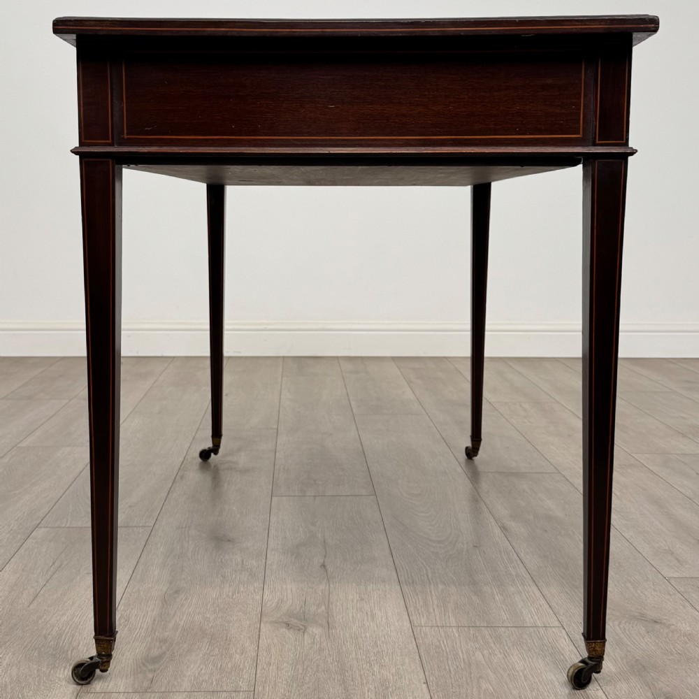  Antique 19th Century Fine Quality Inlaid Writing Table In Mahogany  View VII