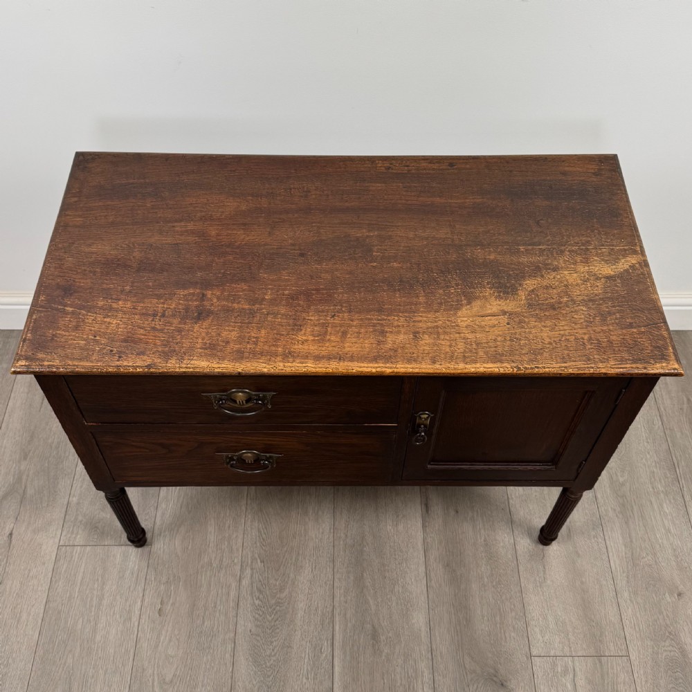 Antique 20th Century Good Quality Cupboard In Oak  View X