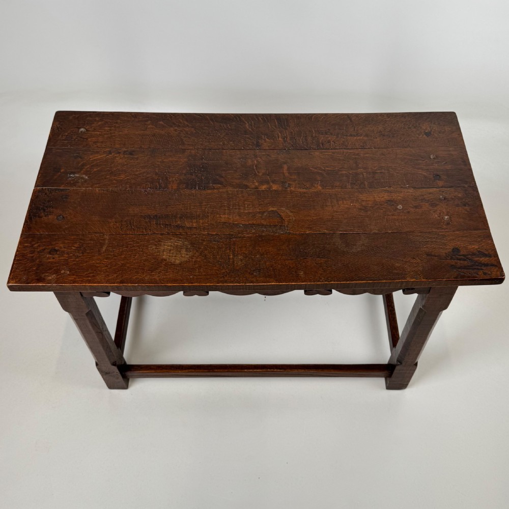  Antique 19th Century Fine Quality Small Oak Side Table  View IX