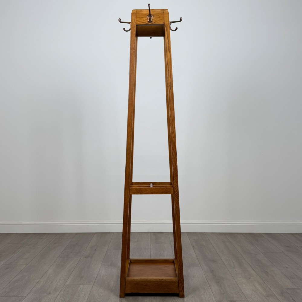 Antique 20th Century Fine Quality Arts & Crafts Oak Coat Stand  View VIII