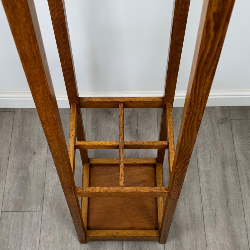 Antique 20th Century Fine Quality Arts & Crafts Oak Coat Stand  View X