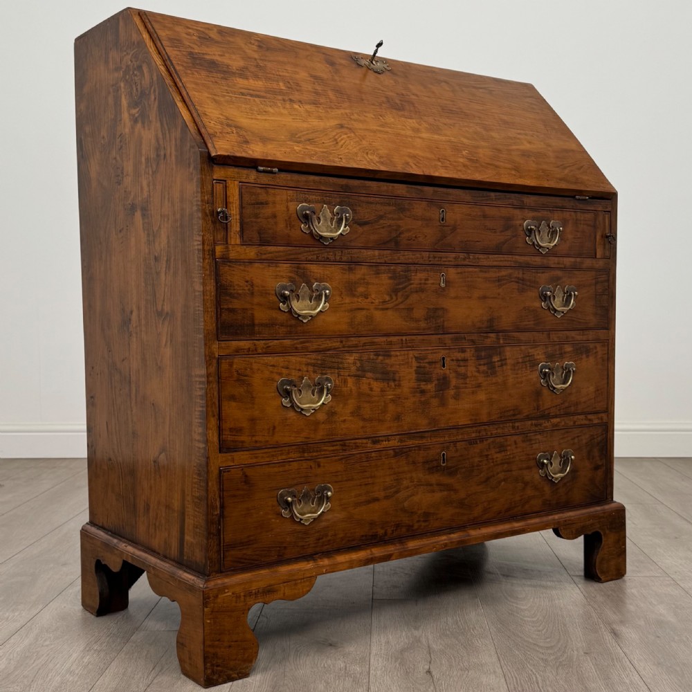 Antique 18th Century Fine Quality Bureau In Fruitwood View XI