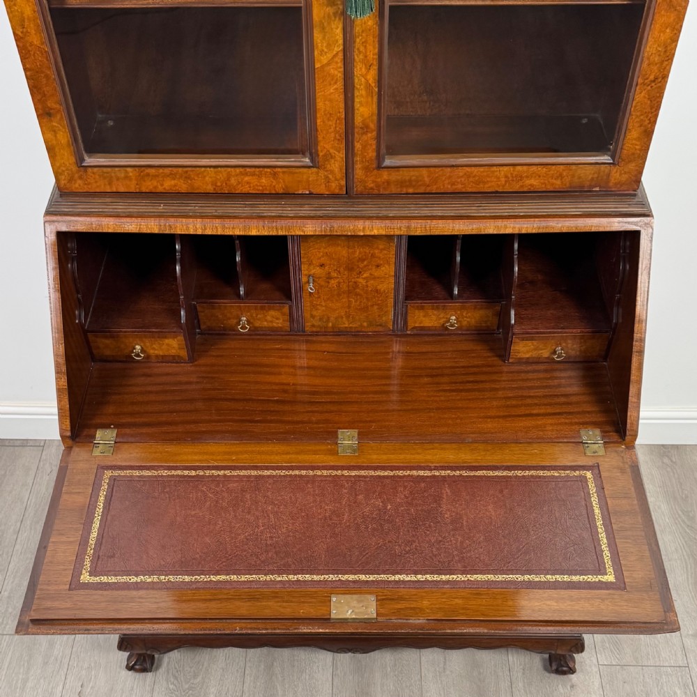 Antique 20th Century Burr Walnut Bureau Bookcase View X