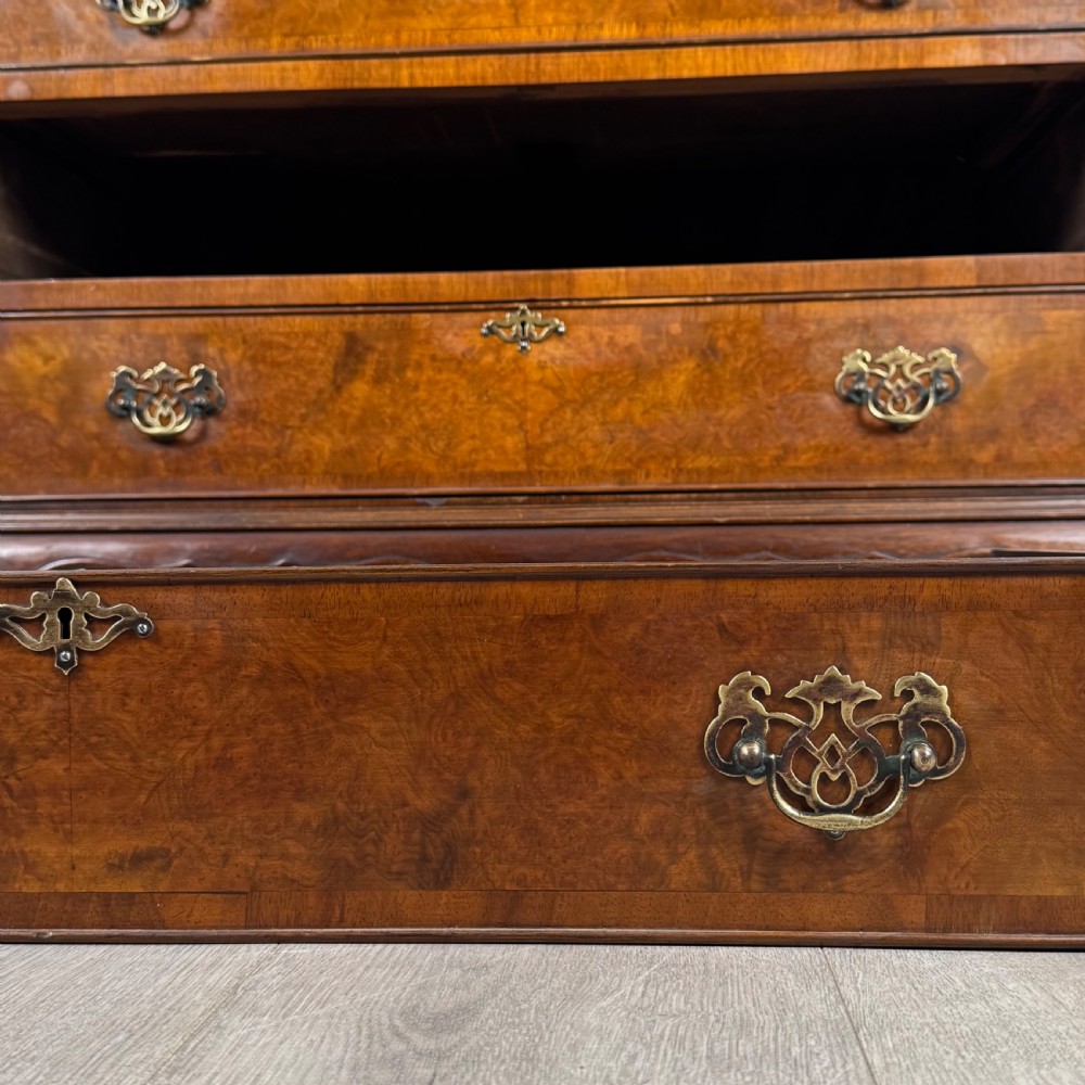 Antique 20th Century Burr Walnut Bureau Bookcase View XIV
