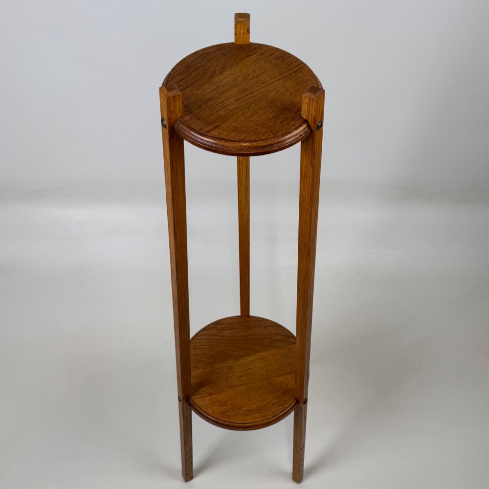 Antique 20th Century Fine Quality Golden Oak Plant Stand  View III
