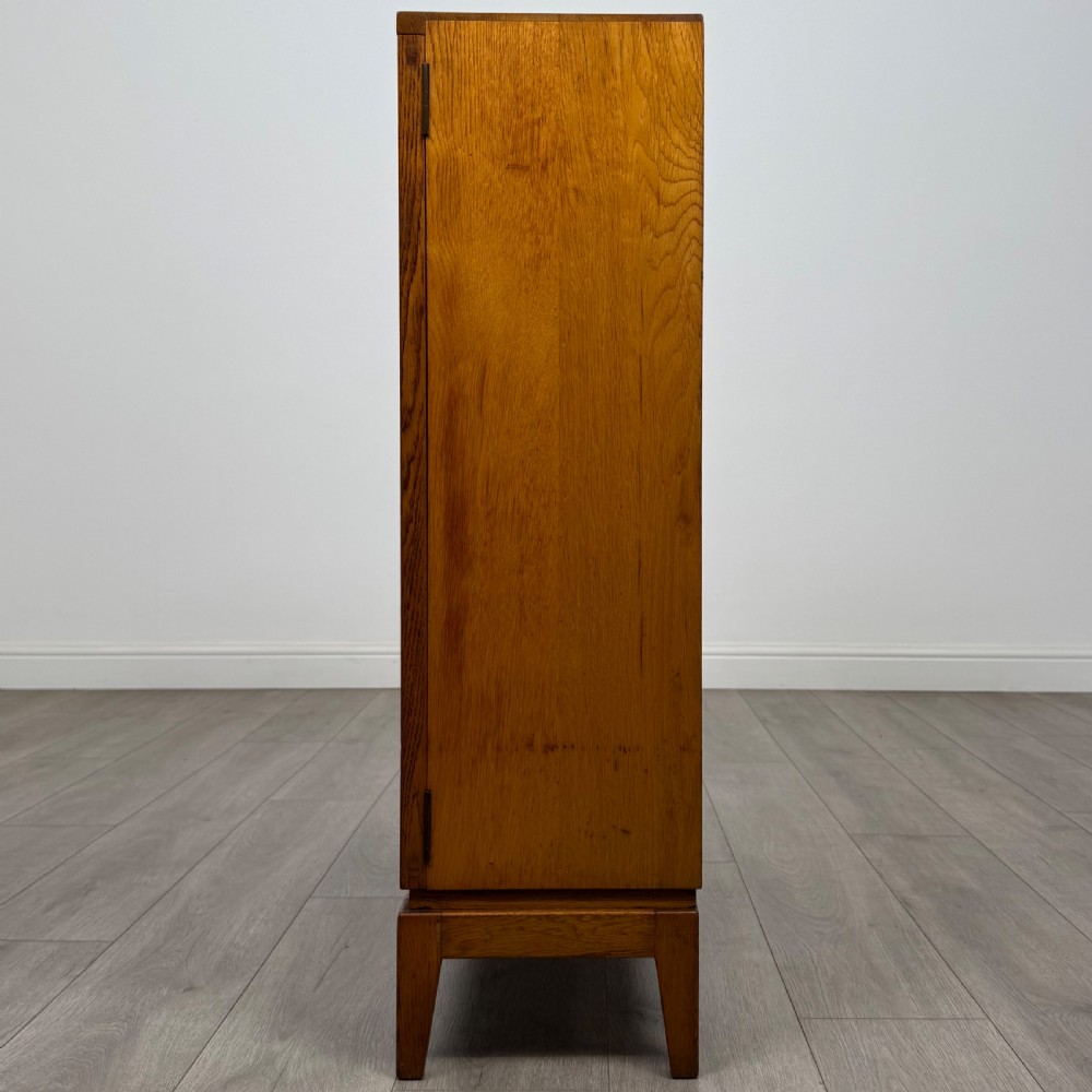 Antique 20th Century Fine Quality Display Cabinet In Golden Oak  View V