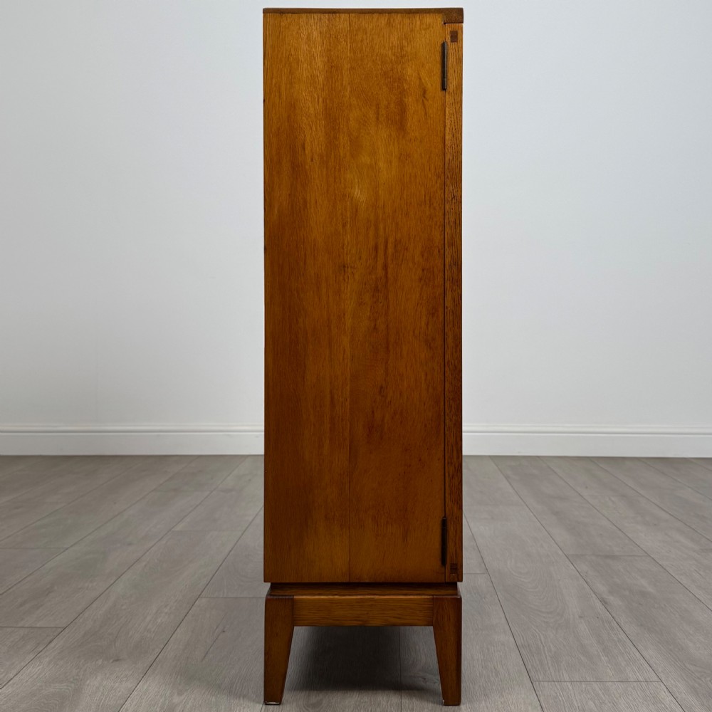Antique 20th Century Fine Quality Display Cabinet In Golden Oak  View IX