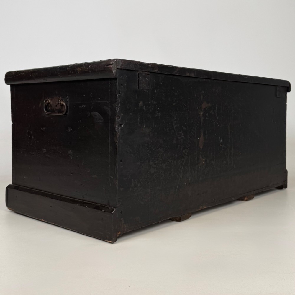 Antique 19th Century Good Quality Ebonsied Blanket Box  View IV