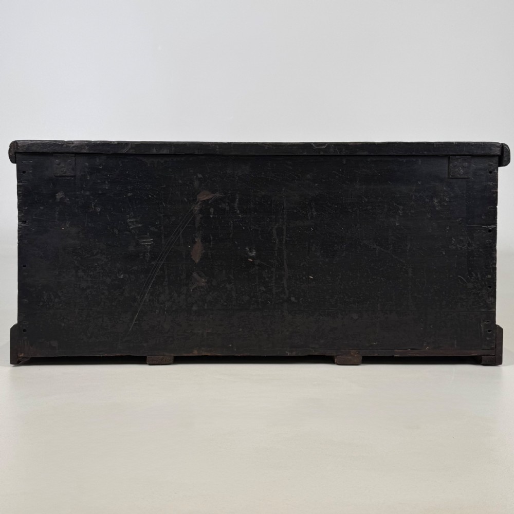 Antique 19th Century Good Quality Ebonsied Blanket Box  View V