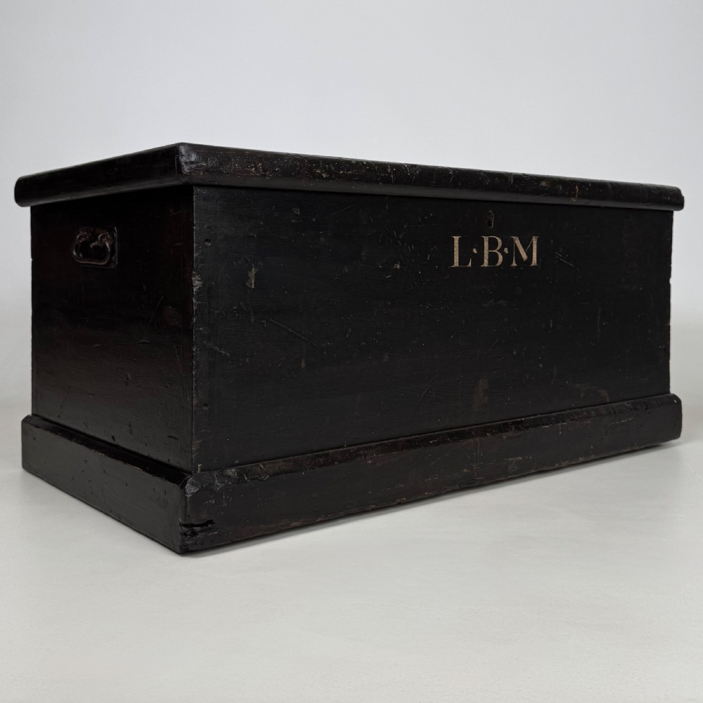 Antique 19th Century Good Quality Ebonsied Blanket Box  View VIII