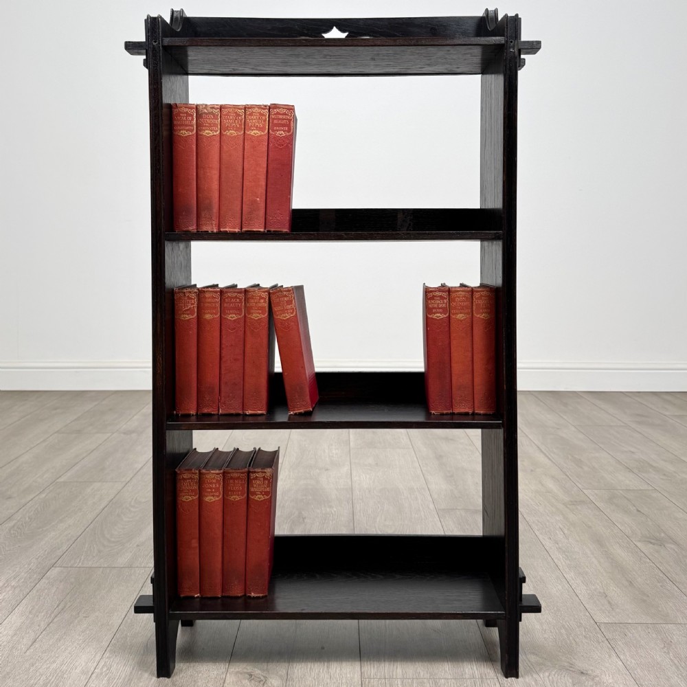  Antique 20th Century Small Art Nouveau Style Bookcase In Oak 