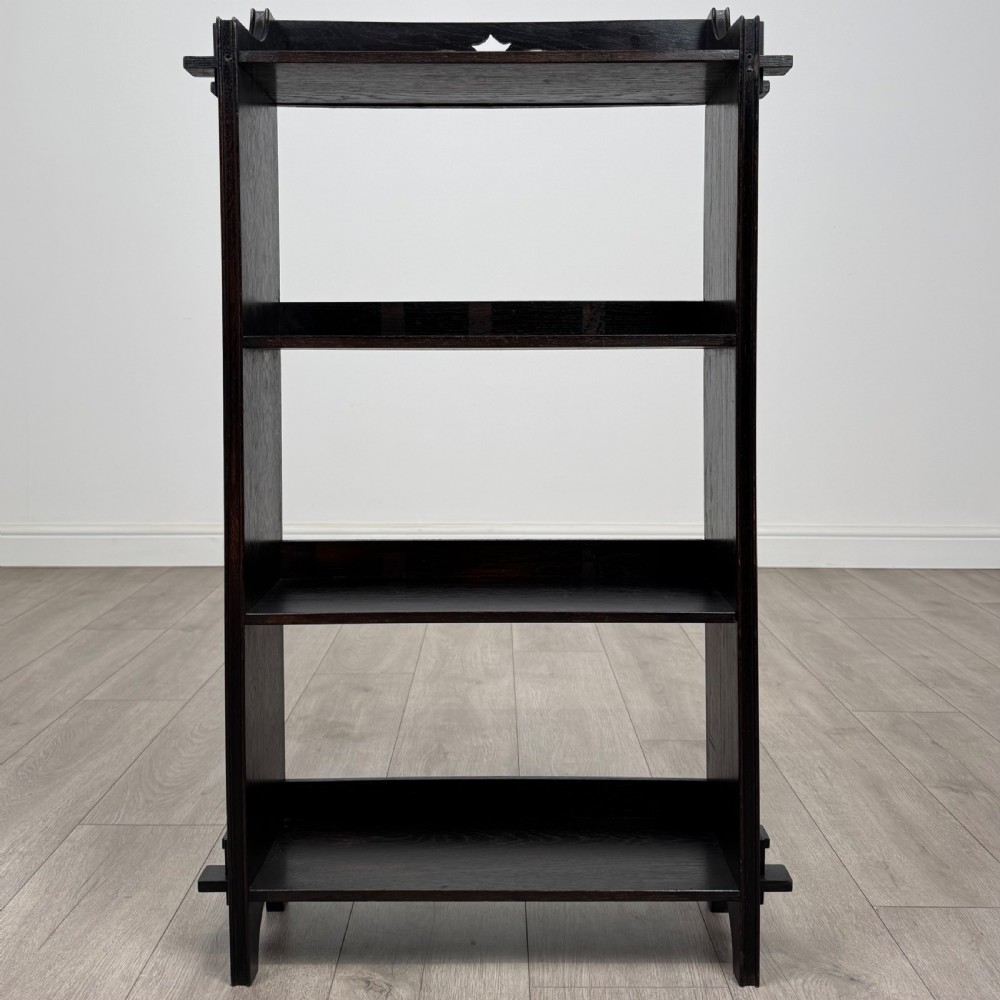 Antique 20th Century Small Art Nouveau Style Bookcase In Oak  View II