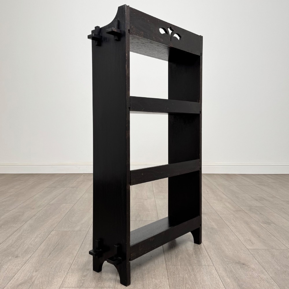  Antique 20th Century Small Art Nouveau Style Bookcase In Oak  View V