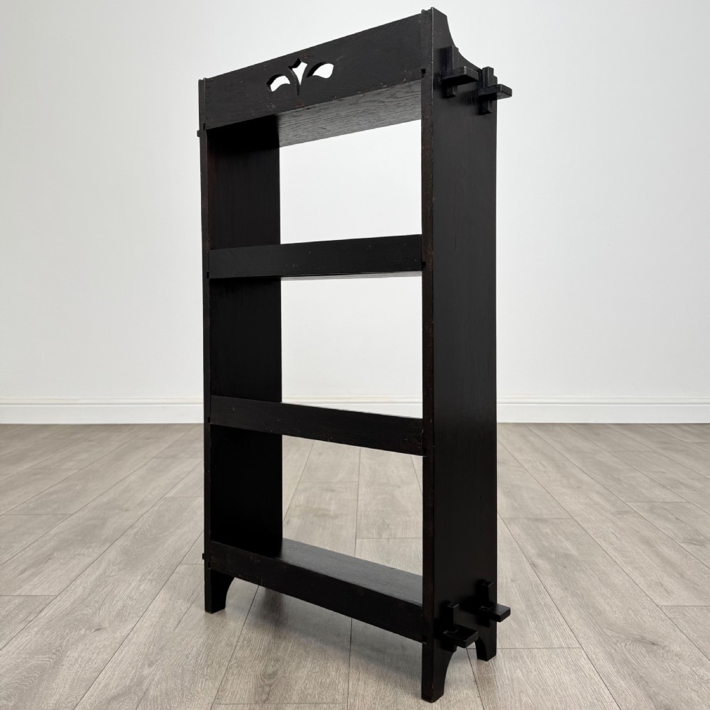  Antique 20th Century Small Art Nouveau Style Bookcase In Oak  View VII