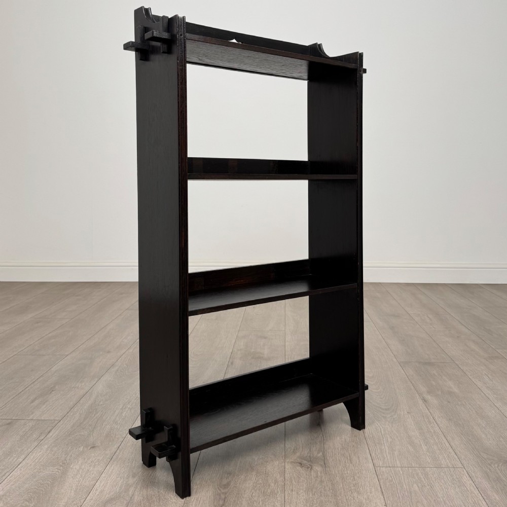  Antique 20th Century Small Art Nouveau Style Bookcase In Oak  View X