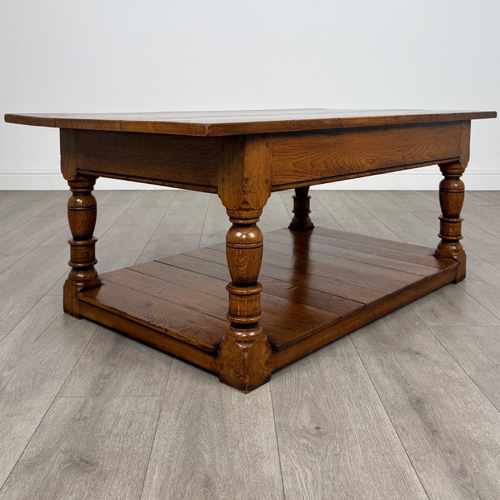 Antique 20th Century Good Quality Coffee Table In Oak  View IV