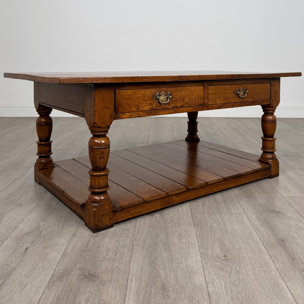 Antique 20th Century Good Quality Coffee Table In Oak  View VIII