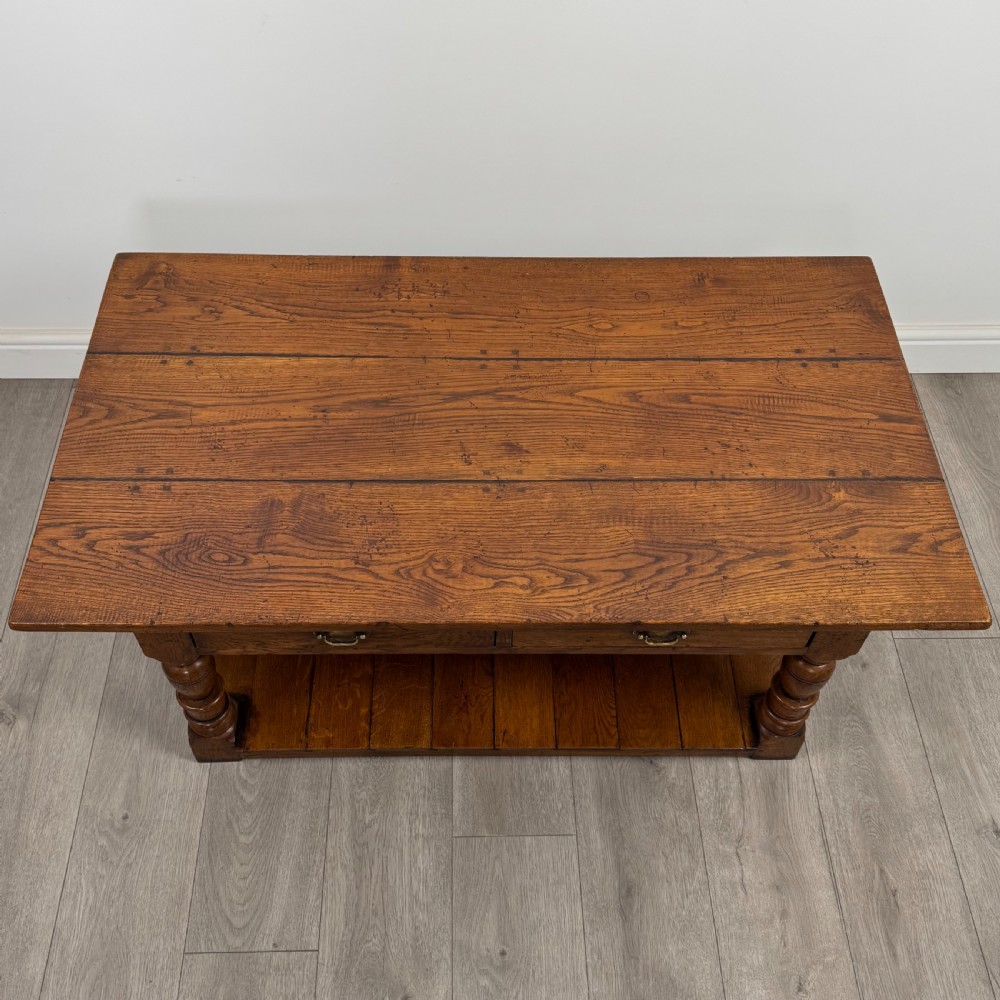 Antique 20th Century Good Quality Coffee Table In Oak  View X