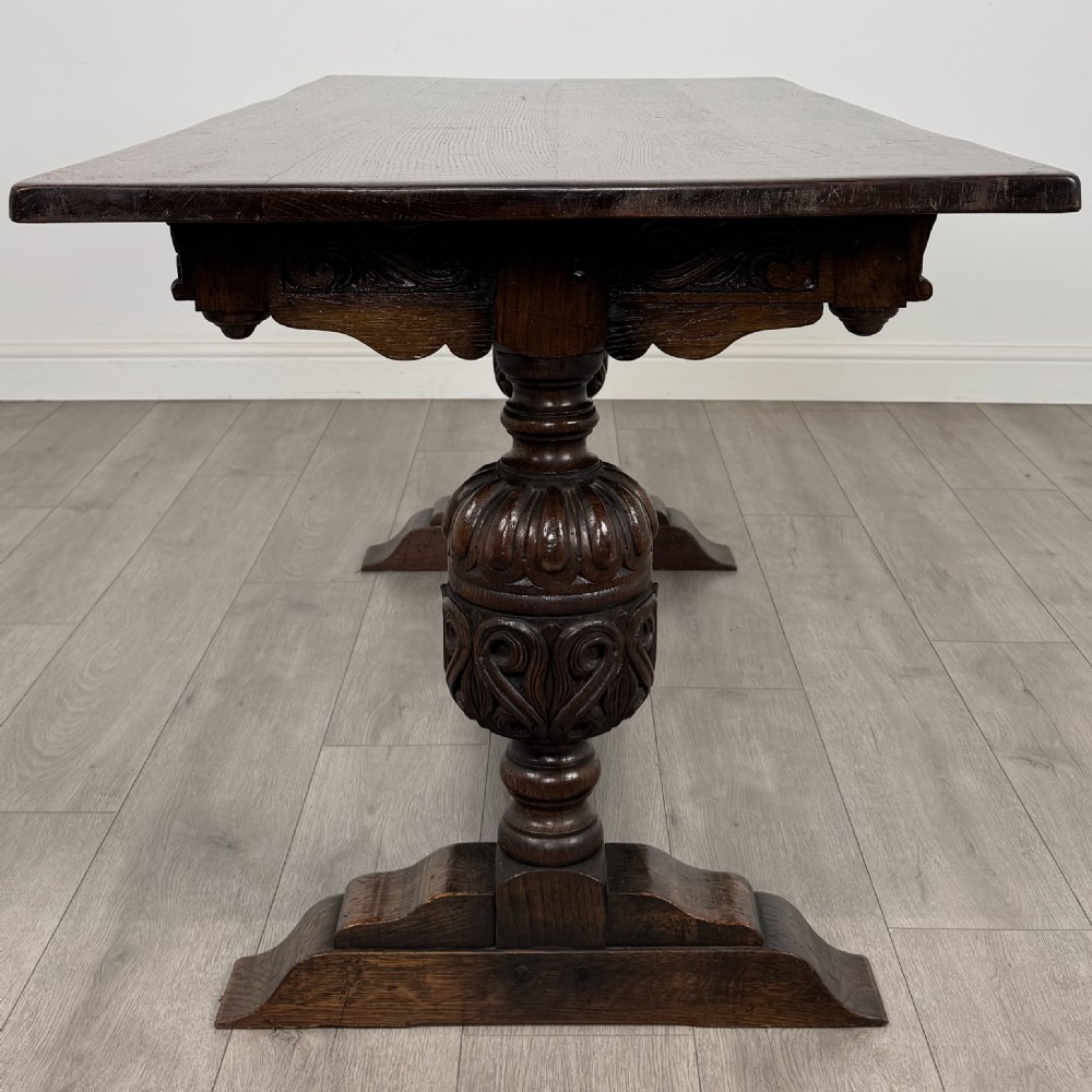 Antique 20th Century Jacobean Style Dining Table With 6 Chairs View IV