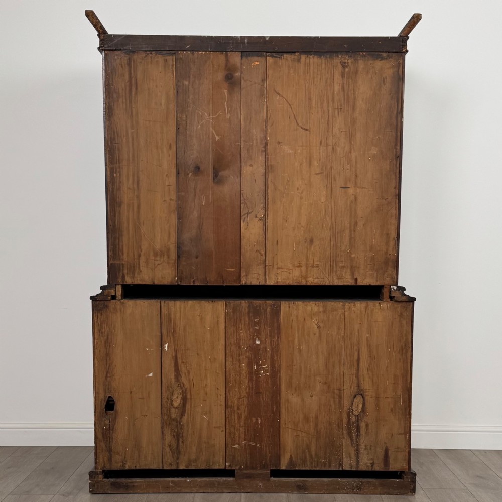 Antique 18th Century Linen Press Cupboard In Mahogany  View VI