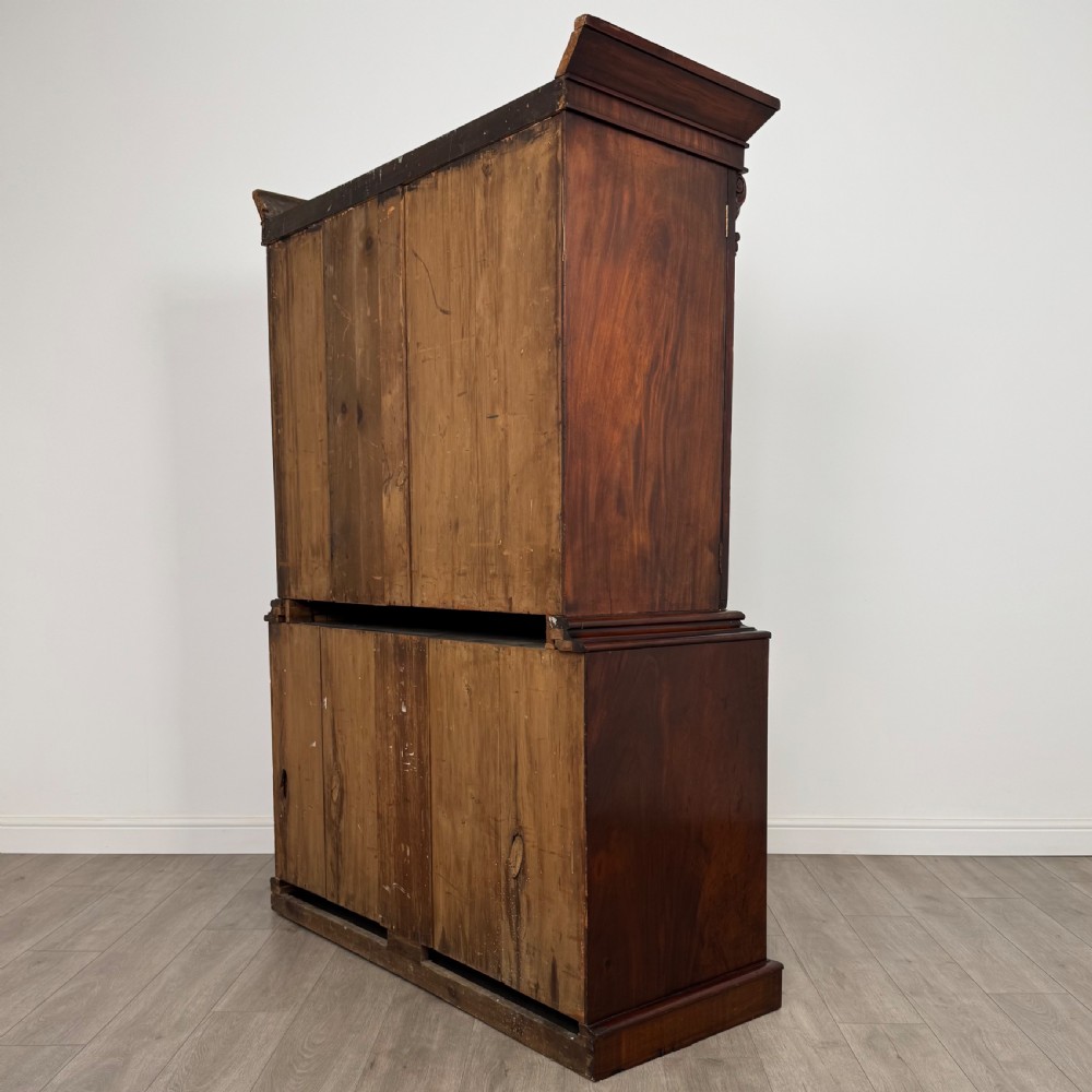 Antique 18th Century Linen Press Cupboard In Mahogany  View VII