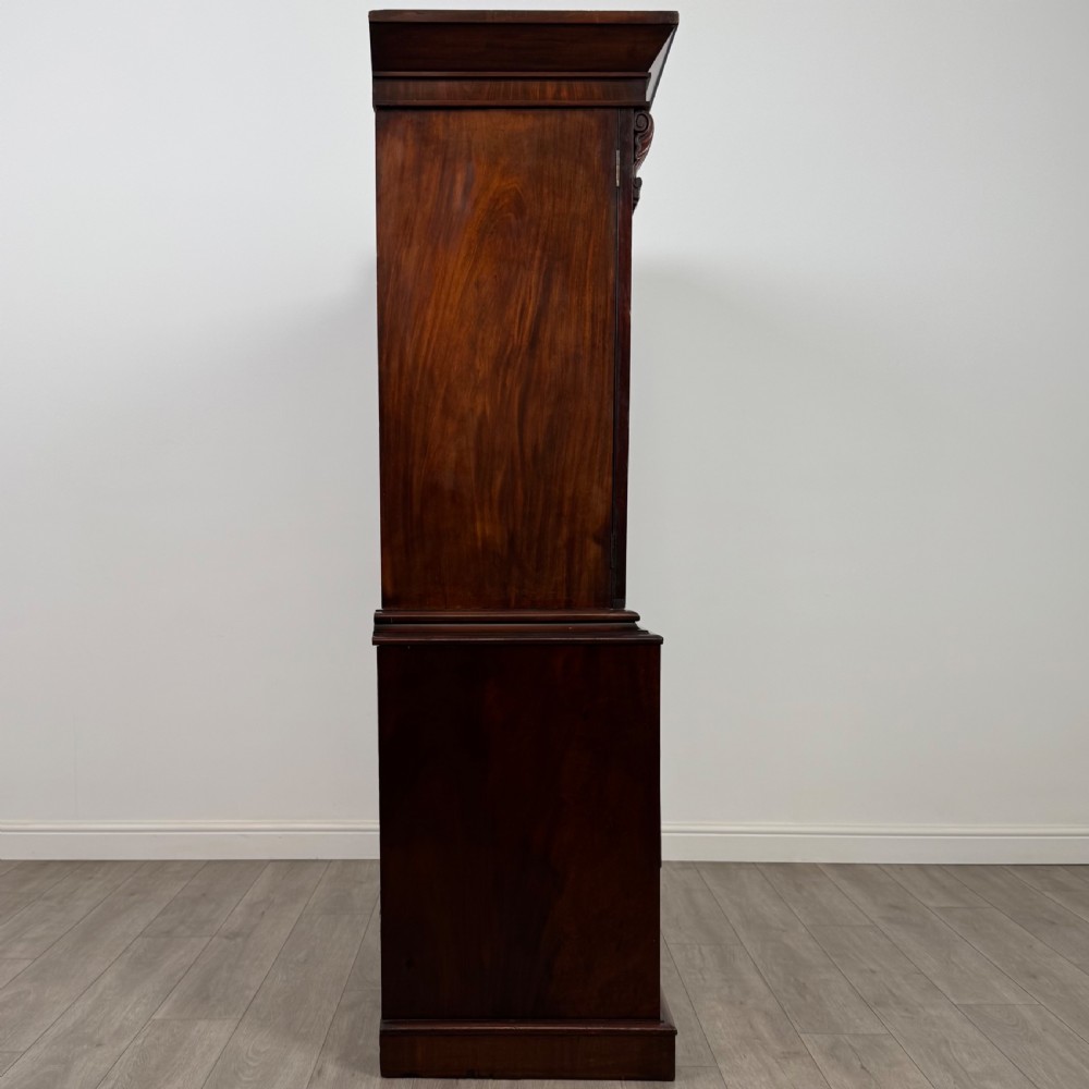 Antique 18th Century Linen Press Cupboard In Mahogany  View VIII