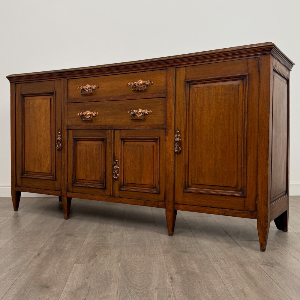 Antique 20th Century Arts And Crafts Oak Sideboard  View III